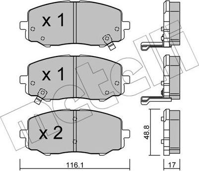 Metelli 22-0912-0 - Kit pastiglie freno, Freno a disco autozon.pro