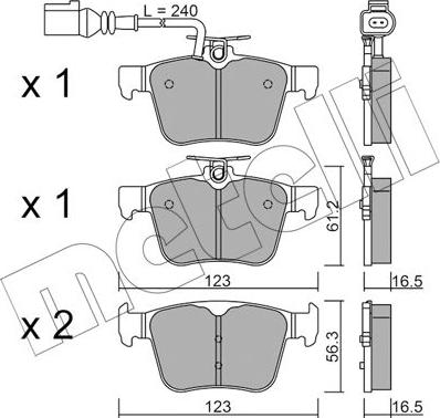 Metelli 22-0981-1 - Kit pastiglie freno, Freno a disco autozon.pro