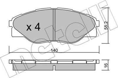 Metelli 22-0936-0 - Kit pastiglie freno, Freno a disco autozon.pro