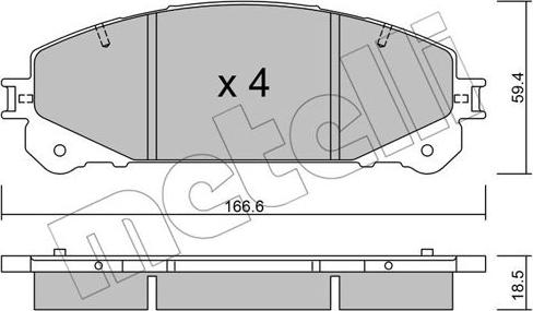 Metelli 22-0938-1 - Kit pastiglie freno, Freno a disco autozon.pro