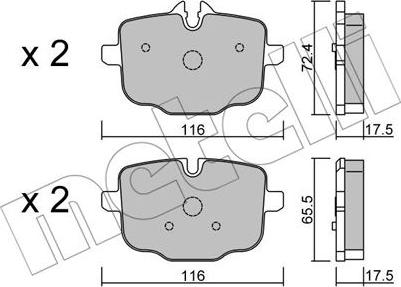 Metelli 22-0921-0 - Kit pastiglie freno, Freno a disco autozon.pro