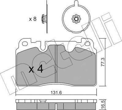 Metelli 22-0979-0-141 - Kit pastiglie freno, Freno a disco autozon.pro