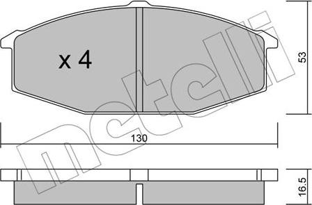 Metelli 22-0490-0 - Kit pastiglie freno, Freno a disco autozon.pro