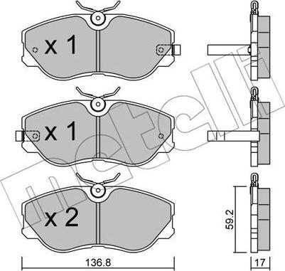 Metelli 22-0491-0 - Kit pastiglie freno, Freno a disco autozon.pro