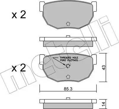 Metelli 22-0492-0 - Kit pastiglie freno, Freno a disco autozon.pro