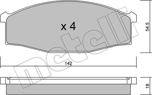 Metelli 22-0497-0 - Kit pastiglie freno, Freno a disco autozon.pro