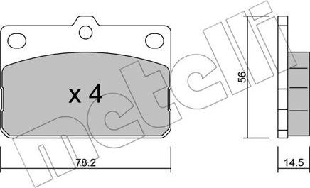 Metelli 22-0440-0 - Kit pastiglie freno, Freno a disco autozon.pro