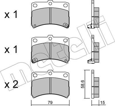 Metelli 22-0459-0 - Kit pastiglie freno, Freno a disco autozon.pro