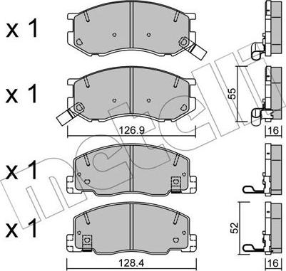 Metelli 22-0456-0 - Kit pastiglie freno, Freno a disco autozon.pro