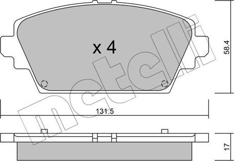 Metelli 22-0464-0 - Kit pastiglie freno, Freno a disco autozon.pro