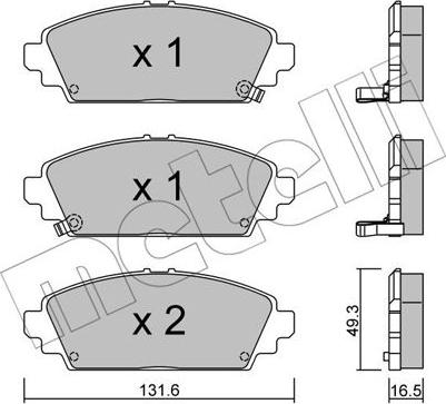 Metelli 22-0463-0 - Kit pastiglie freno, Freno a disco autozon.pro