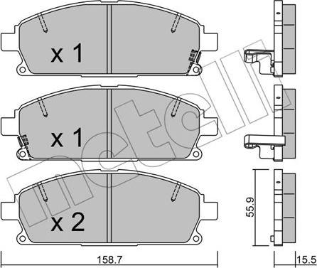 Metelli 22-0406-2 - Kit pastiglie freno, Freno a disco autozon.pro