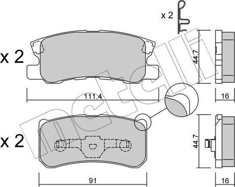 Metelli 22-0400-1 - Kit pastiglie freno, Freno a disco autozon.pro