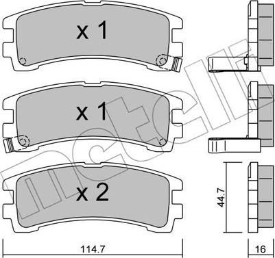 Metelli 22-0408-0 - Kit pastiglie freno, Freno a disco autozon.pro