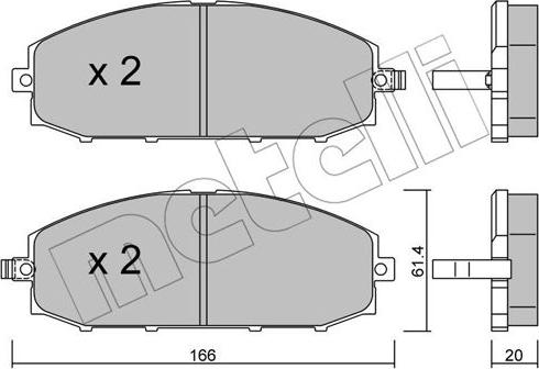 Metelli 22-0407-0 - Kit pastiglie freno, Freno a disco autozon.pro