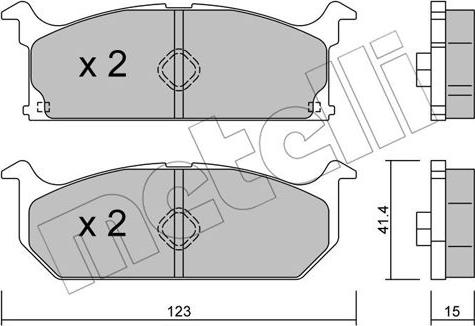 Metelli 22-0416-0 - Kit pastiglie freno, Freno a disco autozon.pro