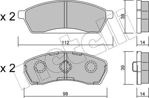 Metelli 22-0410-0 - Kit pastiglie freno, Freno a disco autozon.pro