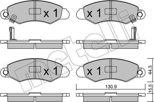 Metelli 22-0418-0 - Kit pastiglie freno, Freno a disco autozon.pro