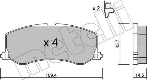 Metelli 22-0417-0 - Kit pastiglie freno, Freno a disco autozon.pro