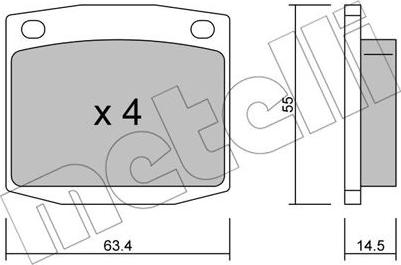 Metelli 22-0486-0 - Kit pastiglie freno, Freno a disco autozon.pro