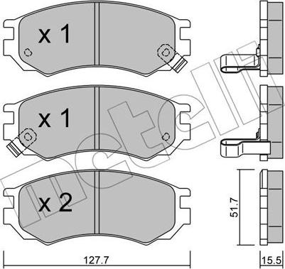 Metelli 22-0488-0 - Kit pastiglie freno, Freno a disco autozon.pro