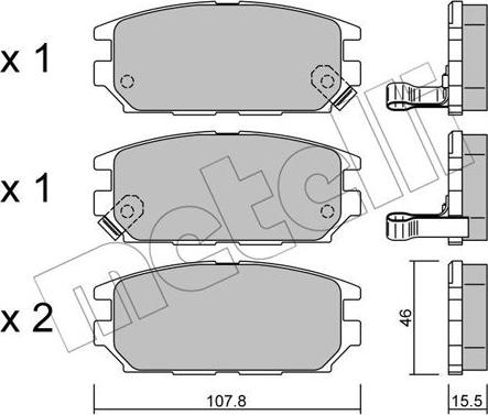 Metelli 22-0483-0 - Kit pastiglie freno, Freno a disco autozon.pro