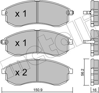 Metelli 22-0482-0 - Kit pastiglie freno, Freno a disco autozon.pro