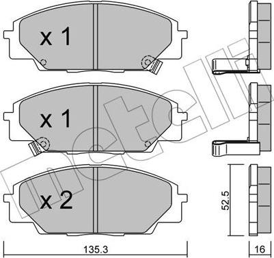 Metelli 22-0435-0 - Kit pastiglie freno, Freno a disco autozon.pro