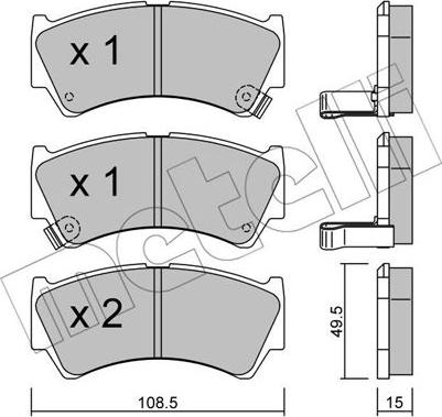 Metelli 22-0436-0 - Kit pastiglie freno, Freno a disco autozon.pro