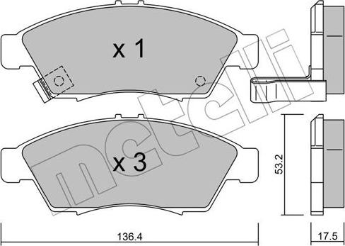 Metelli 22-0437-0 - Kit pastiglie freno, Freno a disco autozon.pro