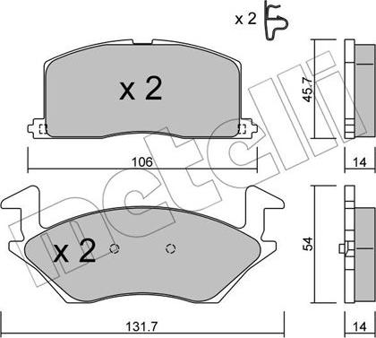 Metelli 22-0422-0 - Kit pastiglie freno, Freno a disco autozon.pro