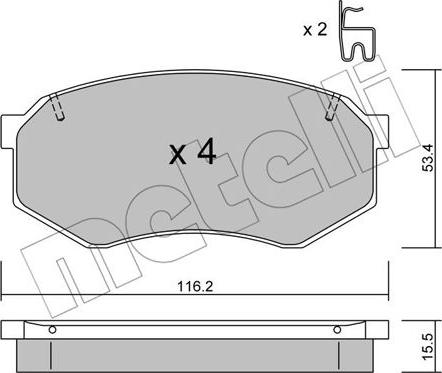 Metelli 22-0471-0 - Kit pastiglie freno, Freno a disco autozon.pro