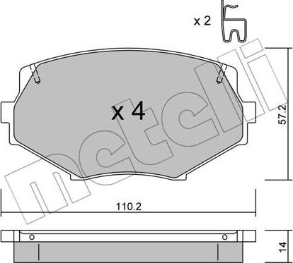 Metelli 22-0472-0 - Kit pastiglie freno, Freno a disco autozon.pro