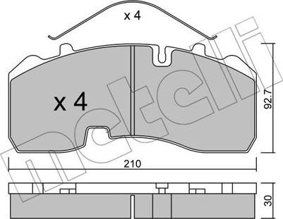 Metelli 22-0595-0 - Kit pastiglie freno, Freno a disco autozon.pro