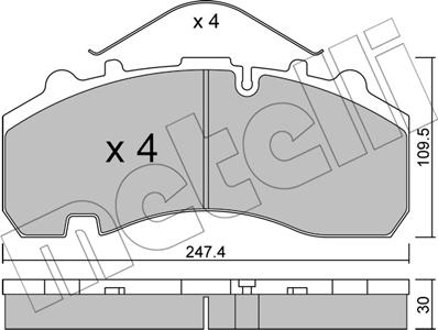 Metelli 22-0596-0 - Kit pastiglie freno, Freno a disco autozon.pro