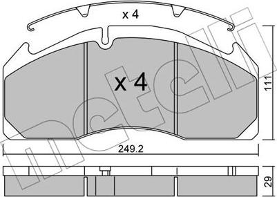 Metelli 22-0593-0 - Kit pastiglie freno, Freno a disco autozon.pro