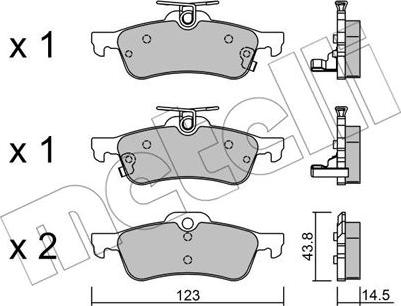 Metelli 22-0556-1 - Kit pastiglie freno, Freno a disco autozon.pro