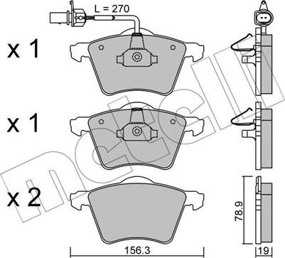 Metelli 22-0550-0 - Kit pastiglie freno, Freno a disco autozon.pro