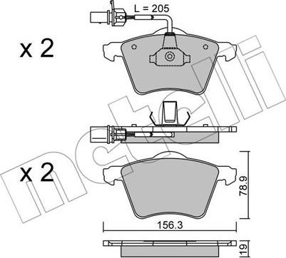 Metelli 22-0550-1 - Kit pastiglie freno, Freno a disco autozon.pro