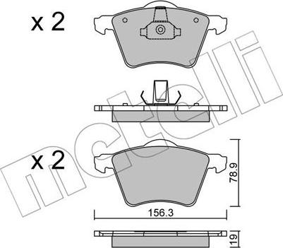 Metelli 22-0550-2 - Kit pastiglie freno, Freno a disco autozon.pro