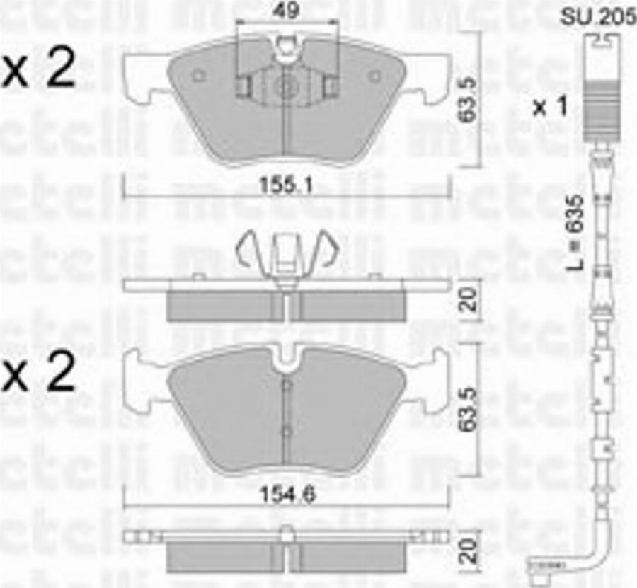 Metelli 22-0557-5K - Kit pastiglie freno, Freno a disco autozon.pro