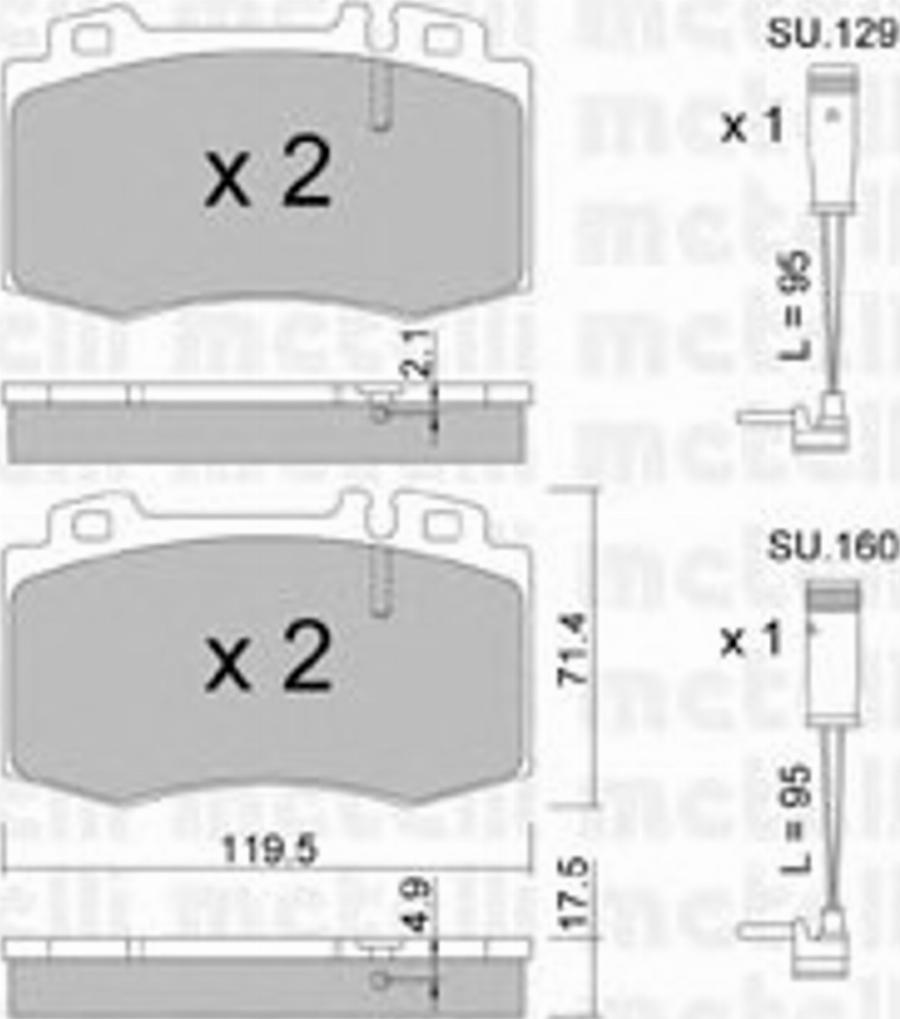 Metelli 2205635K - Kit pastiglie freno, Freno a disco autozon.pro