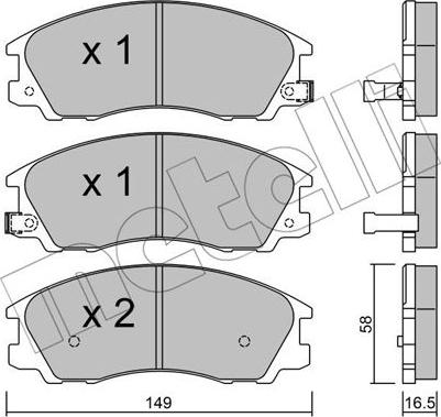 Metelli 22-0506-0 - Kit pastiglie freno, Freno a disco autozon.pro