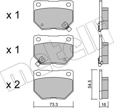 Metelli 22-0501-0 - Kit pastiglie freno, Freno a disco autozon.pro