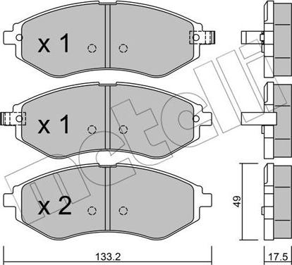 Metelli 22-0508-1 - Kit pastiglie freno, Freno a disco autozon.pro