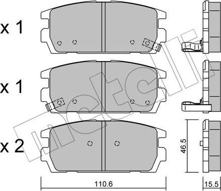 Metelli 22-0507-0 - Kit pastiglie freno, Freno a disco autozon.pro