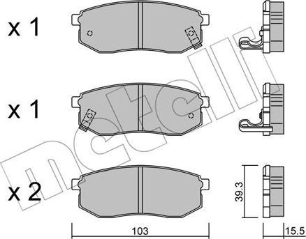 Metelli 22-0514-0 - Kit pastiglie freno, Freno a disco autozon.pro