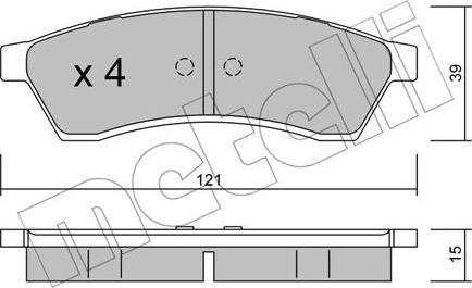 Metelli 22-0510-0 - Kit pastiglie freno, Freno a disco autozon.pro