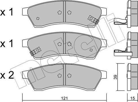 Metelli 22-0510-1 - Kit pastiglie freno, Freno a disco autozon.pro