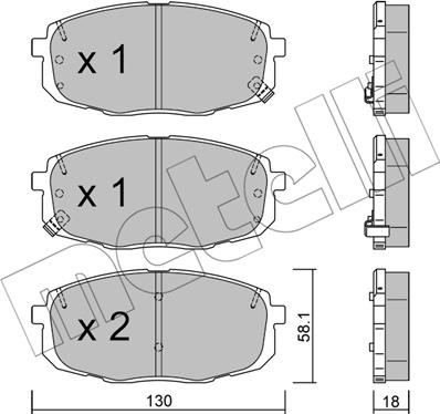 Metelli 22-0513-1 - Kit pastiglie freno, Freno a disco autozon.pro